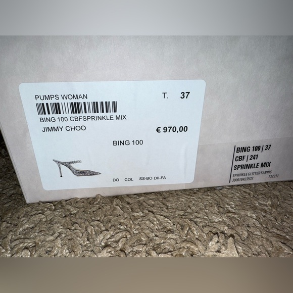 Jimmy Choo Bing 100 Glitter Pumps - Picture 2 of 9